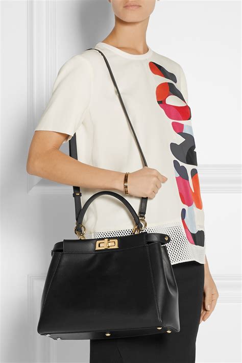 fendi peekaboo black medium|fendi large peekaboo tote.